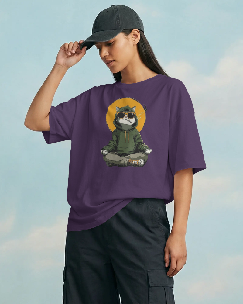 Smokin' Cat Oversized T-Shirt