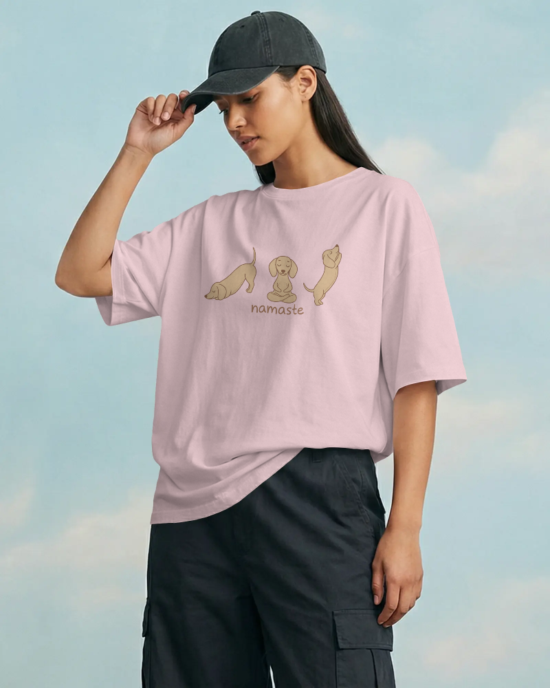 Dog Namaste Oversized T-Shirt