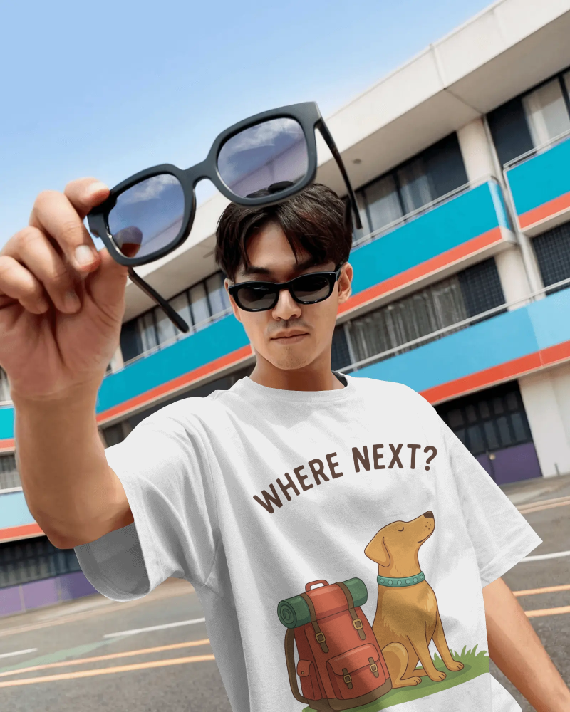 Dog Where Next Oversized T-Shirt