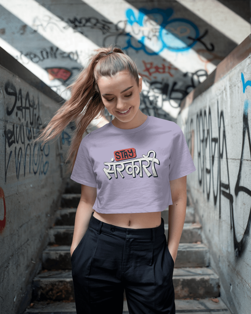 Stay Sanskari Crop Top